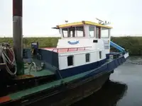 Crane barge dredger work boat